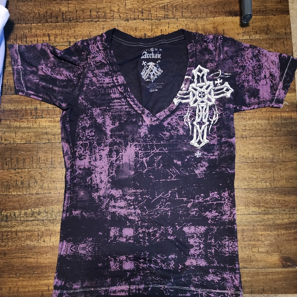 Archaic Purple and Black Graphic Ladies Tee